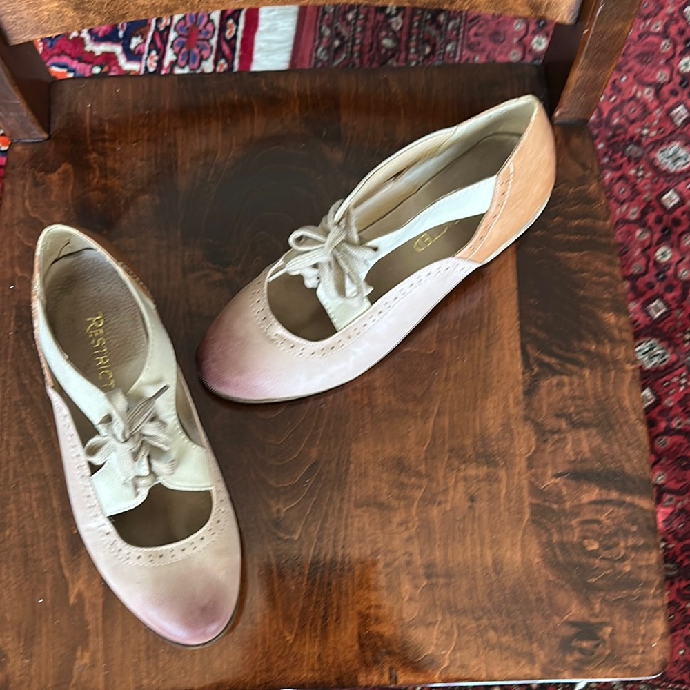 Restricted Cream and Pink Flats Vintage-Inspired Design